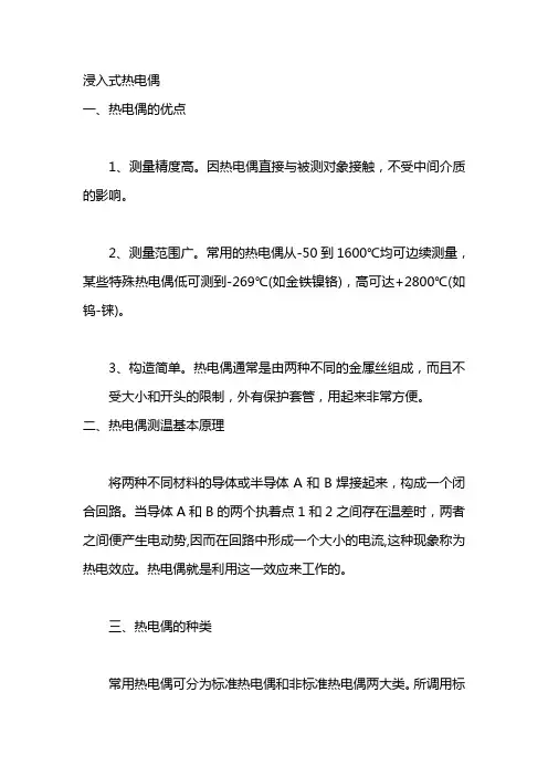 浸入式热电偶