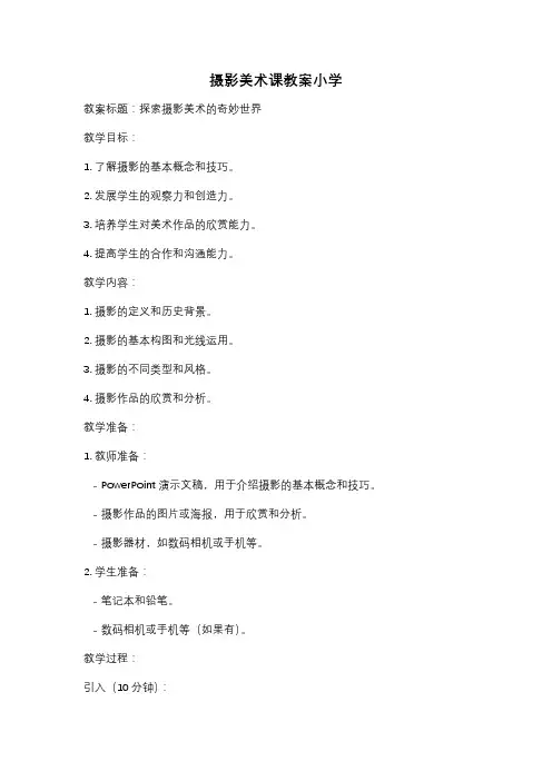 摄影美术课教案小学