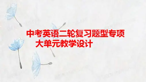 中考英语二轮复习题型专项大单元教学设计