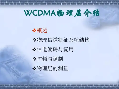 WCDMA物理层介绍