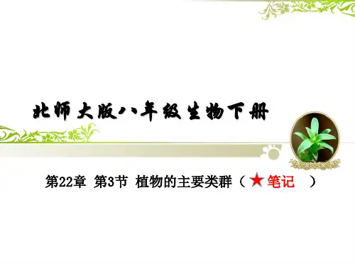 第22章 第3节 植物的主要类群(笔记)