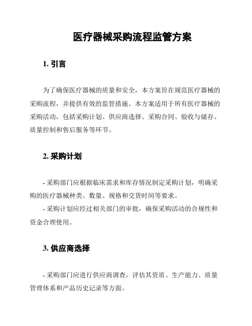 医疗器械采购流程监管方案