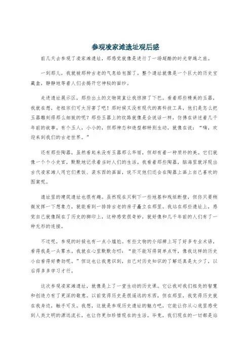 参观凌家滩遗址观后感