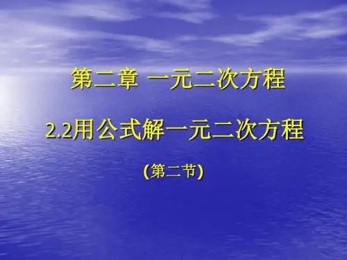 用公式法解一元二次方程