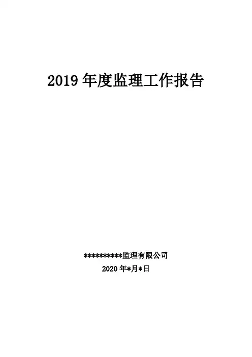 2019年度监理工作报告