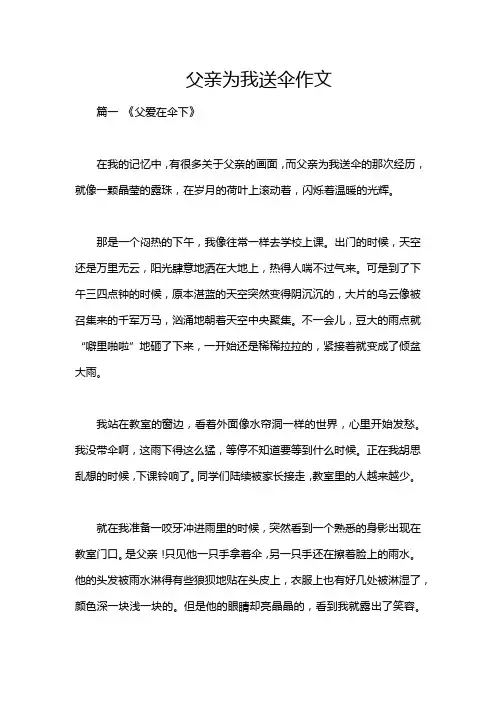 父亲为我送伞作文