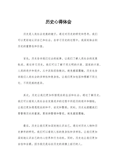 历史心得体会