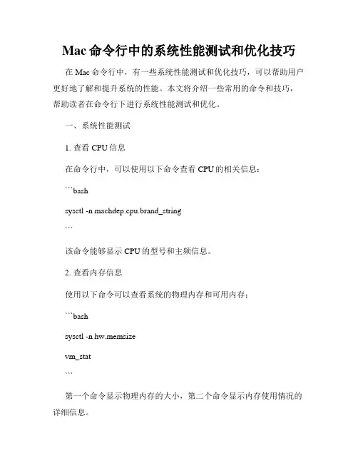 Mac命令行中的系统性能测试和优化技巧