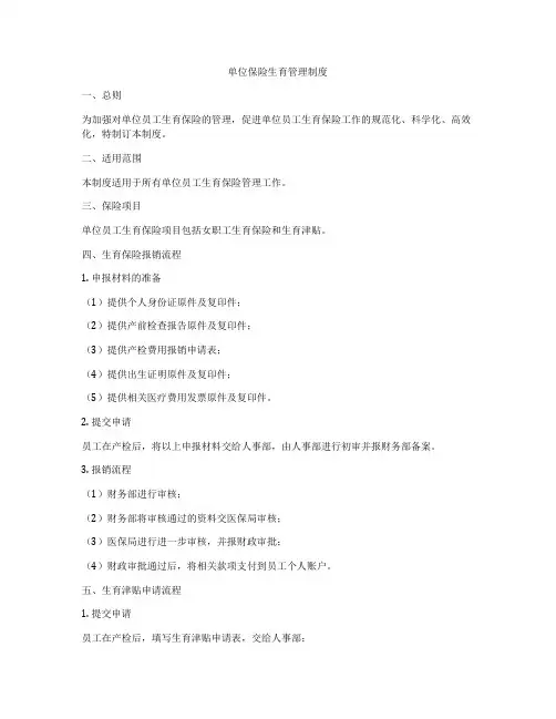 单位保险生育管理制度