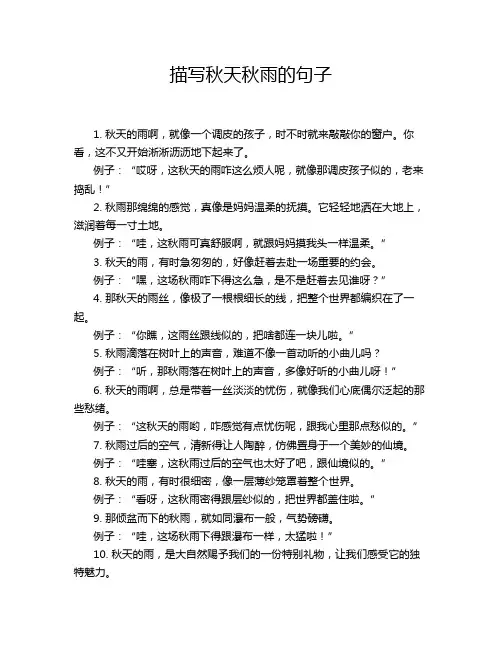 描写秋天秋雨的句子