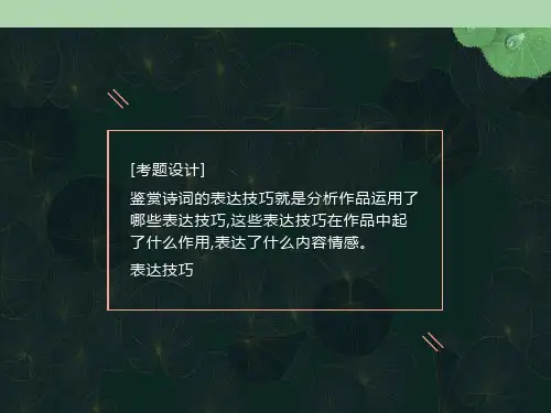 诗歌鉴赏之表达技巧分析ch