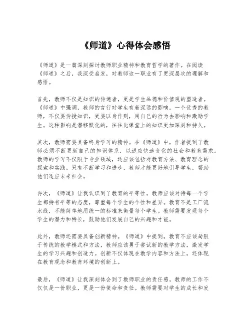 《师道》心得体会感悟