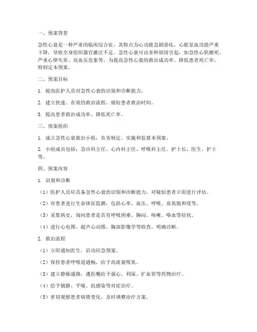 急性心衰的应急预案