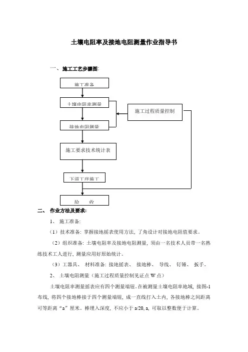 土壤电阻率及接地电阻测量作业指导书