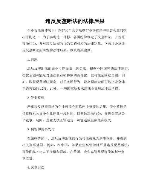 违反反垄断法的法律后果