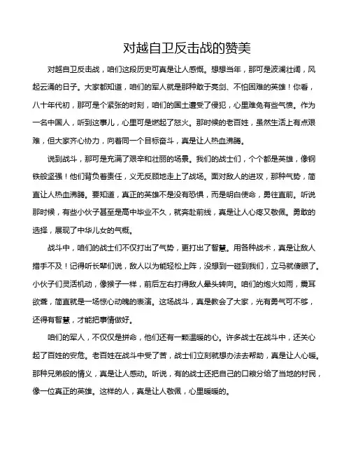 对越自卫反击战的赞美