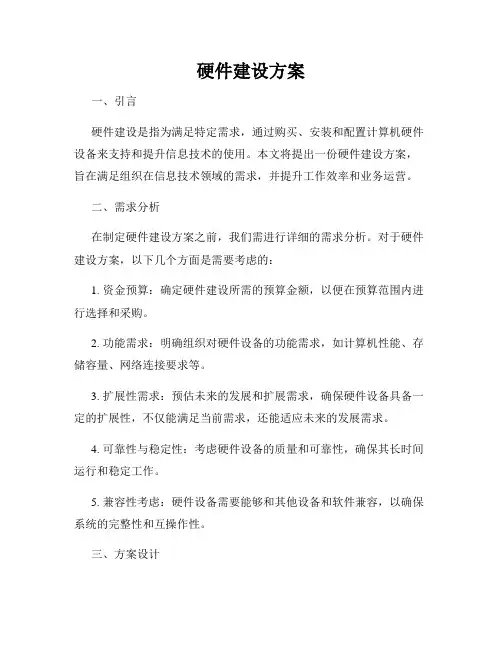 硬件建设方案