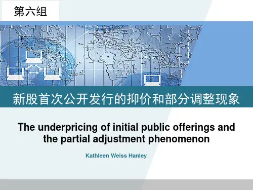 第六组：新股首次公开发行的折价和部分调整现象