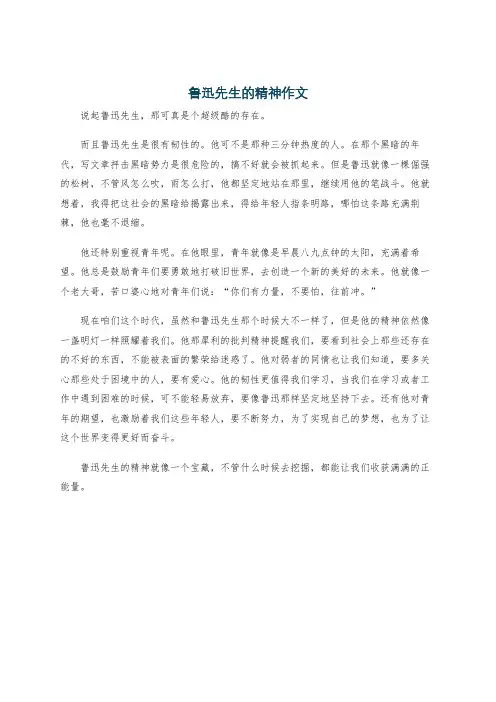 鲁迅先生的精神作文