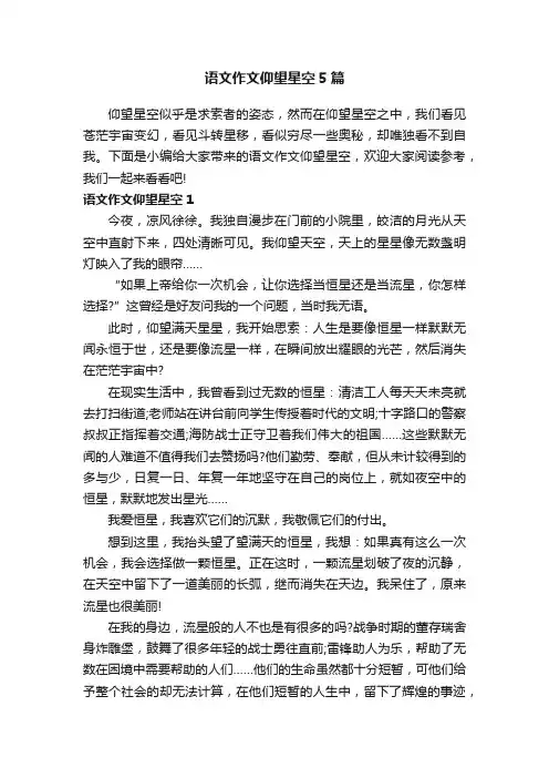 语文作文仰望星空5篇