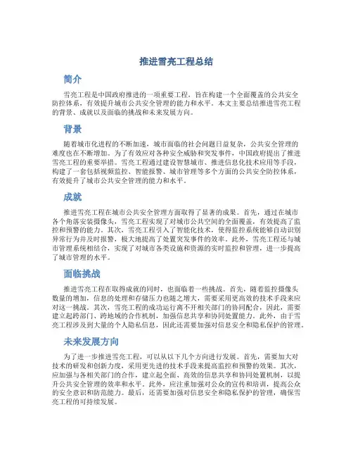 推进雪亮工程总结