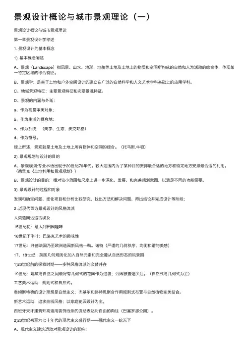 景观设计概论与城市景观理论（一）