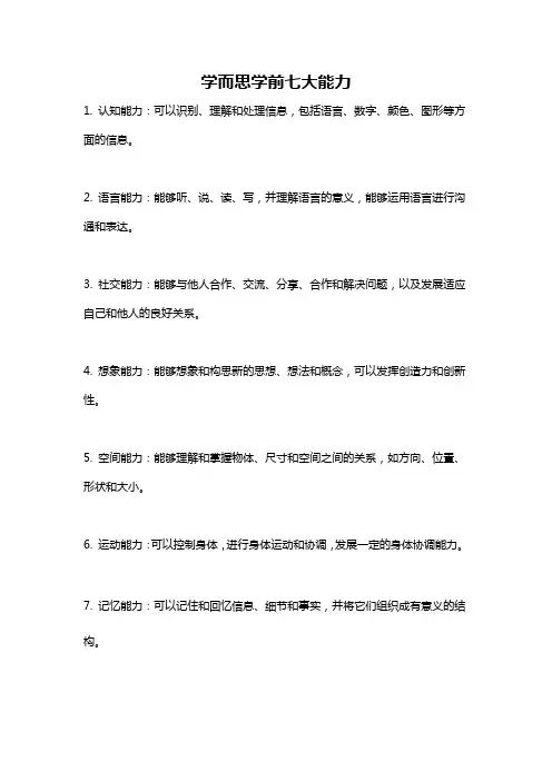 学而思学前七大能力