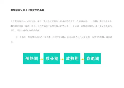 淘宝网店只用4步快速打造爆款