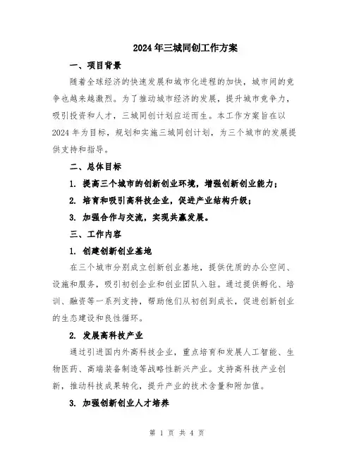 2024年三城同创工作方案