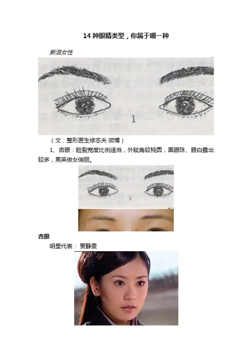 14种眼睛类型，你属于哪一种