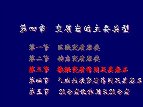 变质岩石学第四章  质岩的主要类型热接触变质岩类