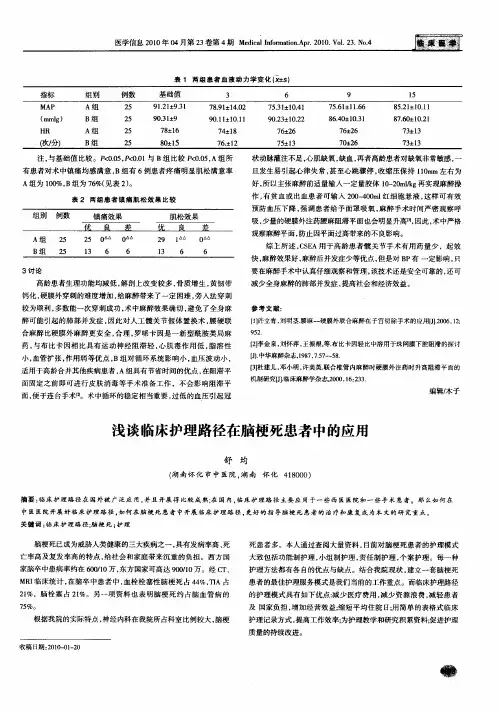 浅谈临床护理路径在脑梗死患者中的应用
