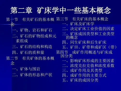 矿床学中一些基本概念-83页文档资料
