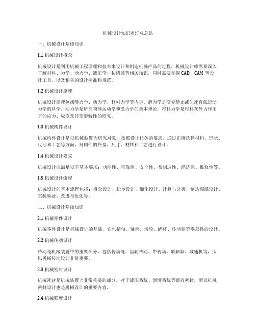 机械设计知识点汇总总结