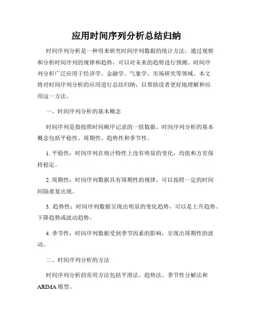 应用时间序列分析总结归纳