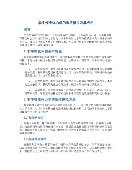 非牛顿流体力学的数值模拟及其应用