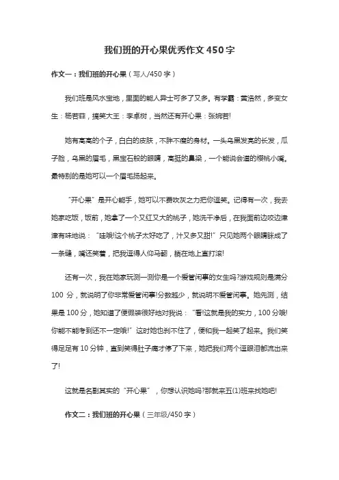我们班的开心果作文450字