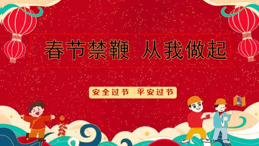 高中主题班会优质课件——安全教育：春节禁鞭,从我做起
