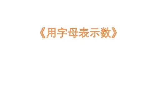《用字母表示数》ppt课件