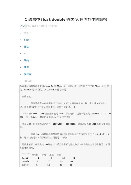 C语言中float
