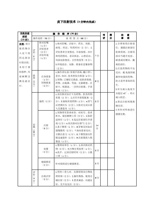 三甲医院护理常规操作《皮下注射技术》