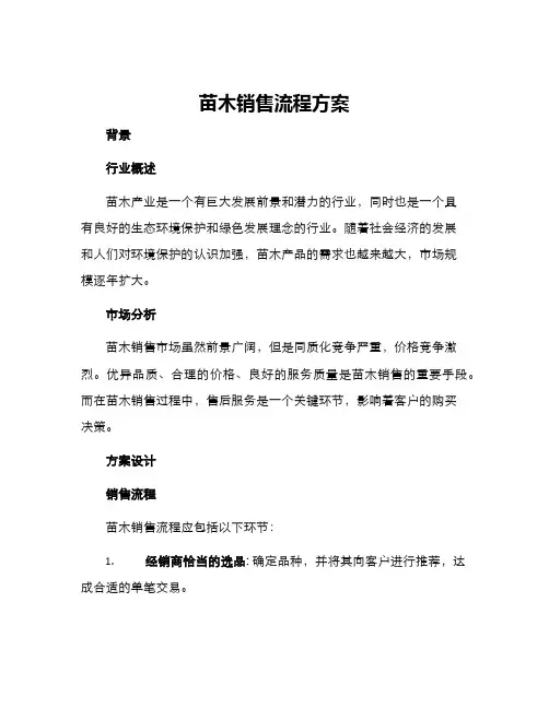 苗木销售流程方案