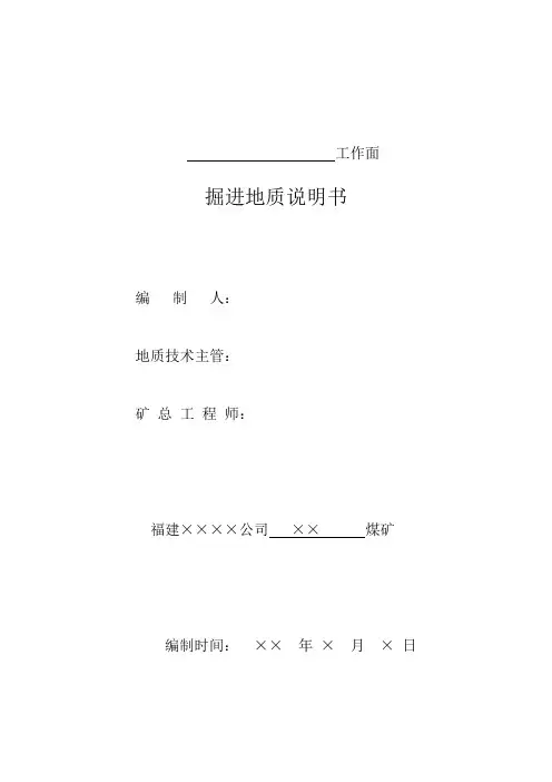 掘进地质说明书(样本)