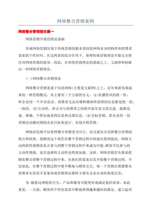 网络整合营销案例