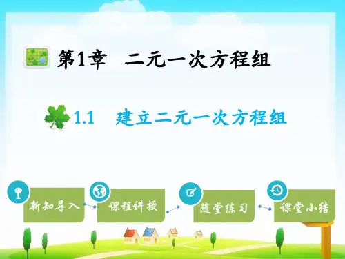 湘教版数学七年级下册教学课件PPT1.1建立二元一次方程组