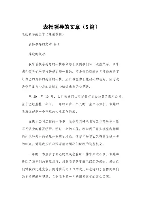 表扬领导的文章(5篇)
