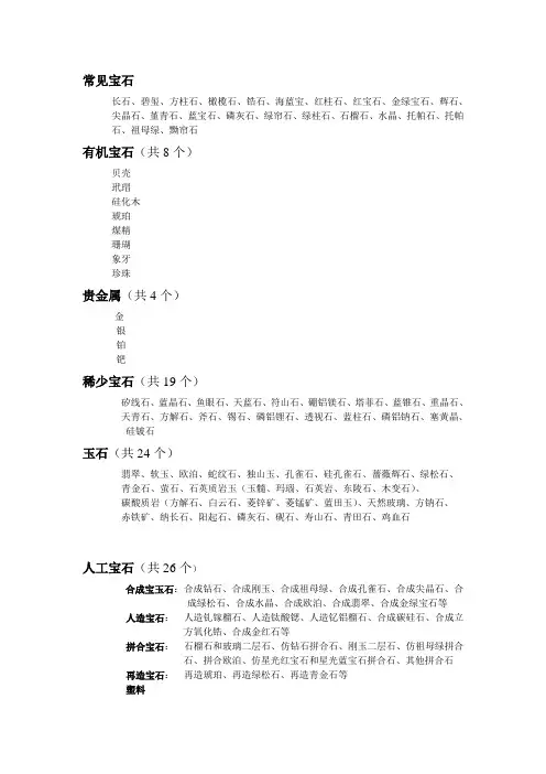 宝石汇总