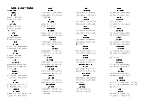 人教版一至六年级古诗词集锦