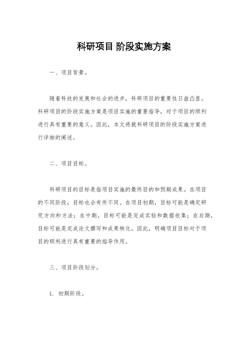 科研项目 阶段实施方案