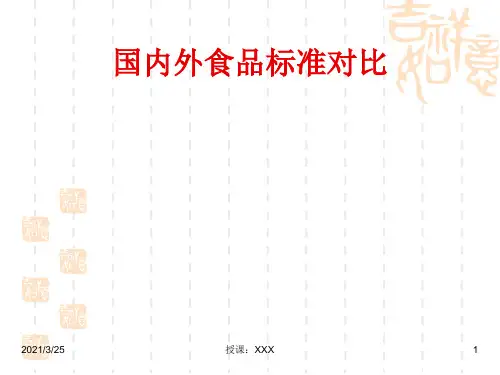 国内外食品标准对比PPT课件